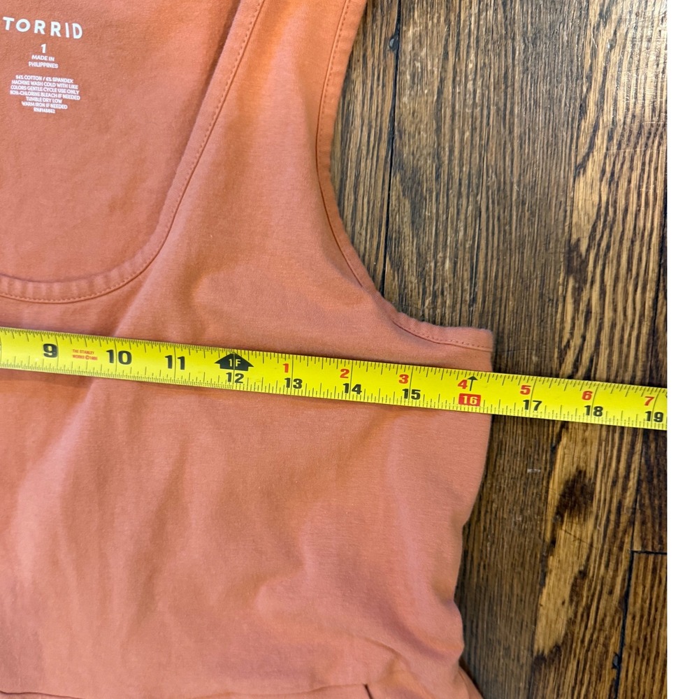 Torrid Womens Plus Size 1 Skater Dress Terracotta Orange Cotton Blend Sleeveless - Picture 7 of 7